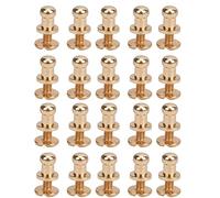 Tnfeeon Juego de Tornillos de Remache, Cobre de , Construcción Robusta, Tamaño Pequeño, Ideal para Manualidades en Cuero, Reparación de Bolsos, Decoración de Zapatos (Cabeza de monje oro 7*5mm)
