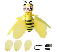 Tnfeeon Juguete Abeja voladora RC Helicóptero inducción por Infrarrojos Drone con luz LED Brillante Juguete controlado a Mano niños niñas