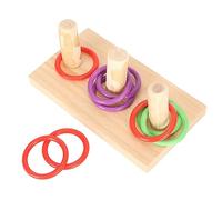 Tnfeeon Juguete de Anillo para Pájaros para Loros, Entrenamiento Mental Interactivo, Actividad de Rompecabezas Desafiante Que Promueve el Comportamiento de Masticación Natural, Base de Madera con