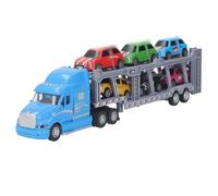 Tnfeeon Juguete de Camión de Transporte, Material de Aleación y Plástico, Modelo de Camión de Simulación de Retroceso con 6 Coches, Niños y Niños Jugando