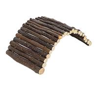 Tnfeeon Juguete de Escalera de Madera para Hámster, Puente de de Madera de Manzano para Animales Pequeños, Juguete de Masticación Ideal para Hámsteres, Ratones y Conejos en Jaulas para Mascotas (L)