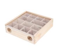 Tnfeeon Juguete de Laberinto para Hámster, Casa Laberíntica de Actividades de Madera Natural con Cubierta de Vidrio para Mascotas Pequeñas como Ratas y Hámsteres