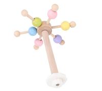Tnfeeon Juguete de Percha con Soporte para Pájaros con Molino de Viento Giratorio, Soporte de Madera para Loros, Juguete de Entrenamiento para Masticar, Parque Infantil Colorido para