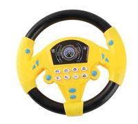 Tnfeeon Juguete de Volante para niños, Volante de simulación de Juguete con luz y Sonido de conducción Juguetes educativos para Infancia(Amarillo)