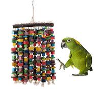 Tnfeeon Juguete para Colgar Loros, pájaro de Madera Natural Juguetes para Masticar Columpios de Loro Juguete para Colgar Escalada de pájaros para una Amplia Variedad de Loros y pájaros Grandes