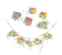 Tnfeeon Juguete Triturador para Loros, Colorido Juguete para Masticar Bolas de Ratán con Cadena de Metal, Ideal para Jaulas de Pájaros y Actividades de Juego