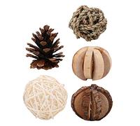 Tnfeeon Juguetes de Madera para Masticar Mascotas Juego de Bolas Interactivas de Madera Natural para Animales Pequeños Promueve la Salud y el Ejercicio Material Seguro No Tóxico Colección de