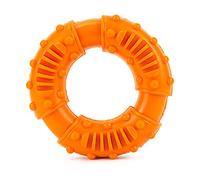 Tnfeeon Juguetes para Perros Juguete Masticable de Goma para Perros, Forma Redonda de Material TPR, Anillo de Juego Interactivo para Medianos y Grandes (Orange)