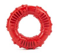 Tnfeeon Juguetes para Perros Juguete Masticable de Goma para Perros, Forma Redonda de Material TPR, Anillo de Juego Interactivo para Medianos y Grandes (Rojo)