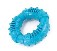 Tnfeeon Juguetes para Perros Juguete Masticable de Goma para Perros, Forma Redonda de Material TPR, Anillo de Juego Interactivo para Medianos y Grandes (Blue)