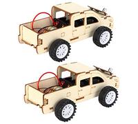Tnfeeon Kit de Coche Modelo Mecánico de Madera con Control de Voz, Juego de Bricolaje de Ingeniería Interactiva con Circuito de Aprendizaje de Física Compacto de 2,4 X 3,1 X 5,7 Pulgadas para