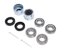 Tnfeeon Kit de Cojinetes de Cubo de Rueda de Remolque, Materiales de Acero Cromado, Juego Completo con Sellos TC y Cubiertas Antipolvo para Remolques Ligeros y Remolques de Barcos con Ejes de 25 Mm