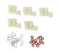 Tnfeeon Kit de Conector de Fluido en Forma de F, 5 Conectores, 15 Abrazaderas, 15 Anillos de Silicona Aptos para Piezas de Reparación de Máquinas de café Jura