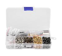 Tnfeeon Kit de Herramientas de Ojales, arandela de Ojales Redondos con 3 Piezas de Herramientas de Trabajo Hecho a Mano para Ropa, Zapatos, Bolsas, Manualidades, Bricolaje(3mm x 420pcs)