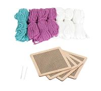 Tnfeeon Kit de Punto de Cruz Floral de 4 Piezas, Kit de Iniciación de Bordado con Instrucciones Paso a Paso para Principiantes, Adultos, Regalos de Decoración del Hogar (PURPLE)