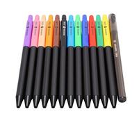 Tnfeeon Lápices de Colores Mecánicos Juego de 12 Colores Diseño de Botón Sacapuntas Incorporado Núcleo de Plomo de 3,0 Mm para un Agarre Firme Durante los Bocetos Artísticos, el Diario y el Uso en