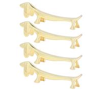 Tnfeeon Las cucharas de reforma de los perros son superficies lisas reutilizables que reparan los cubiertos para el descanso oro -sstick de 4 piezas de casa (perro)