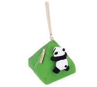 Tnfeeon Llavero con forma de panda triangular, suave, para cosméticos
