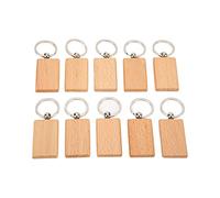 Tnfeeon Llavero de Madera en Blanco de 10 Uds., Llavero DIY de Haya Natural Suave para Manualidades, Personaliza Tus Regalos