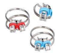 Tnfeeon Llavero Fidget con Cadena de Acero Inoxidable, Diseño Compacto para Aliviar la Ansiedad, Estilos Rojos y Azules, 4 Pulgadas de Longitud para Uso en Adolescentes y Adultos en la Escuela, el