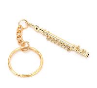 Tnfeeon Llavero Musical de Flauta de Latón, Diseño Realista, Latón de Primera Calidad, Accesorio Musical Decorativo para Bolsos, Llaves, Amigos