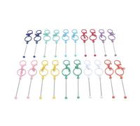 Tnfeeon Llaveros con Cuentas Barras de Llavero de Metal en Blanco Hierro 20 Piezas Llavero Giratorio de 15,8 Cm en Blanco para Cuentas de Bricolaje Fabricación de Joyas para Niños Estudiantes