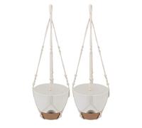 Tnfeeon Maceta Colgante de Riego Automático de 10.0 in, Maceta Colgante de Plástico con Ventana de Agua y Gancho de Cadena Bohemio, Drenaje de Malla para Interior y Exterior, Patio, Balcón,