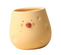 Tnfeeon Maceta de Cerámica con Diseño de Pollito de Dibujos Animados para Suculentas, Decoración de Jardín Interior y Exterior (En Forma de Huevo)