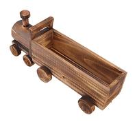 Tnfeeon Maceta de Madera con Forma de Tren, Macetero de Madera de Abeto con Buena Ventilación para Pequeñas Suculentas, para Decoración del Jardín y el Hogar