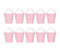 Tnfeeon Macetero Suculento de 1,6 X 2,2 X,4 Pulgadas, Cubo Pequeño de Hierro para Decoración de Alféizar de Ventana de Escritorio, Flores Artificiales, Maceta de Metal, 10 Uds. (4 * 5.5 * 6)