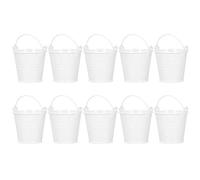 Tnfeeon Macetero Suculento de 1,6 X 2,2 X,4 Pulgadas, Cubo Pequeño de Hierro para Decoración de Alféizar de Ventana de Escritorio, Flores Artificiales, Maceta de Metal, 10 Uds. (4 * 5.5 * 6)