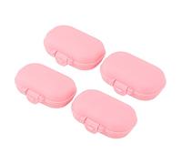 Tnfeeon Maletín de medicamentos PP de gran capacidad, 4 compartimentos extraíbles para viajes (rosa)