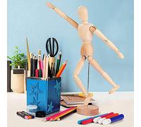 Tnfeeon Maniquí Artístico de Madera, Figura Articulada para Artistas Profesionales, Bocetos, Fotografía, Animación con Base Móvil, Herramienta de Estudio de 5,1 Pulgadas, Enseñanza de Yoga,