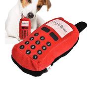 Tnfeeon Mascota masticable, peluche teléfono celular perros gatos sonido masticar juguete interactivo perro masticar juguete ped resistente (rojo)