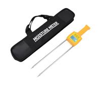 Tnfeeon Medidor de Humedad de Grano con Bolsa de Almacenamiento Pantalla LCD Retroiluminada Apagado Automático Rápido y Preciso con Sonda Probador de Humedad de Grano para Trigo Centeno