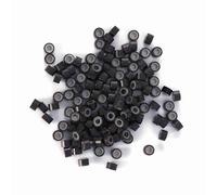 Tnfeeon Microanillos Forrados de Silicona de 1000 Piezas, Herramientas de Extensión de Cabello de Aluminio, Cuentas Suaves Indetectables para Uso Profesional y Doméstico (Marron oscuro)