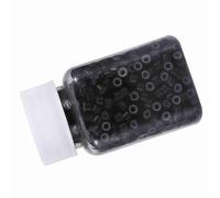 Tnfeeon Microanillos Forrados de Silicona de 1000 Piezas, Herramientas de Extensión de Cabello de Aluminio, Cuentas Suaves Indetectables para Uso Profesional y Doméstico (BLACK)