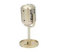 Tnfeeon Micrófono Clásico Compacto para Cantar - Micrófono Falso para Niños, Decoraciones - Juguete Portátil (GOLD)