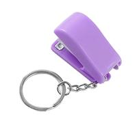 Tnfeeon Mini Llavero con Grapadora, Grapadora de Metal Portátil con Diseño Colorido para Estudiantes y Artistas, Lindo Estilo de Dibujos Animados, 39 X 27 X 16 Mm (PURPLE)