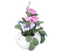Tnfeeon Modelo de Arreglo de Rosas de Arcilla para Maceta para Casa de Muñecas Juego de Roles Imaginativo con Construcción Realista de Cerámica y Alambre de Hierro El Tamaño Compacto de 2 Pulgadas
