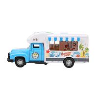 Tnfeeon Modelo de Autocaravana de Aleación 1/28 Acción de Retroceso con Luces Musicales Tamaño Compacto 6.3 X 2.4 X 2.7 Pulgadas Coche Comedor Naranja o Coche de Viaje Azul Jóvenes Entusiastas Juego