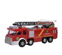 Tnfeeon Modelo de Camión de Bomberos Vehículos de Rescate con Música y Chorro de Agua, Juguete de Manejo de Accidentes de Emergencia para Niños