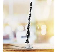 Tnfeeon Modelo de Clarinete, Réplica de Instrumento Musical de Metal con Soporte y Estuche, Adorno de 16 Cm para Decoración de Escritorio de Amantes de la Música