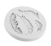 Tnfeeon Molde de Plumas de Silicona, Molde para Dulces de Chocolate de 4 Cavidades, Herramienta para Hornear Redonda de 4,3 Pulgadas, Resistente Al Calor hasta 356 °F para Decoración de Pasteles,