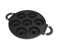 Tnfeeon Molde para Donas, Molde para Donas Antiadherente de Aleación de Aluminio con Asa, para de 7 Orificios para Caseras Muffins Takoyaki, Agarre Cómodo para Panaderos Caseros