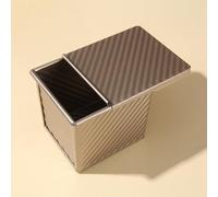 Tnfeeon Molde para Pan con Tapa Molde para Pan de Acero Al Carbono Diseño Acanalado Antiadherente para Caja de Tostadas Doradas de 410 G para Pullman Casero Horneado de Masa Madre Shokupan (Talla