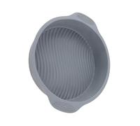 Tnfeeon Molde para Pasteles de Silicona, Molde para Hornear Redondo de 9 Pulgadas con Fondo Ondulado, para Pasteles de Fácil Liberación, Resistente Al Calor 446 °F, para Horno, Microondas, (GRAY)