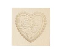 Tnfeeon Molde Simple con Forma de Galleta de Madera de Haya, Sello Duradero para Hornear con Fácil Liberación para Hornear en Familia, Sello de Galleta de Madera de Haya de 106g (amor corazon y rosa)