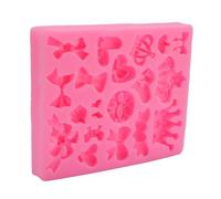 Tnfeeon Moldeo para Fondant con Forma de de Lazo, Molde de Silicona Antiadherente para Hornear Chocolate, Dulces y Decoración de Pasteles, Múltiples Diseños, Fácil Liberación, Reutilizable para