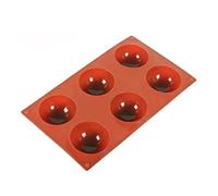 Tnfeeon Moldes Esféricos para Postres, Molde de Silicona de Media Esfera, 6 Agujeros, Grado Alimenticio, Reutilizable, Fácil de Desmoldar, 11,6 X,8 X 1,3 Pulgadas, para Pasteles, Gelatina, Pudín,